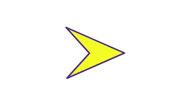 Animated neon arrow cursor icon loop on white background