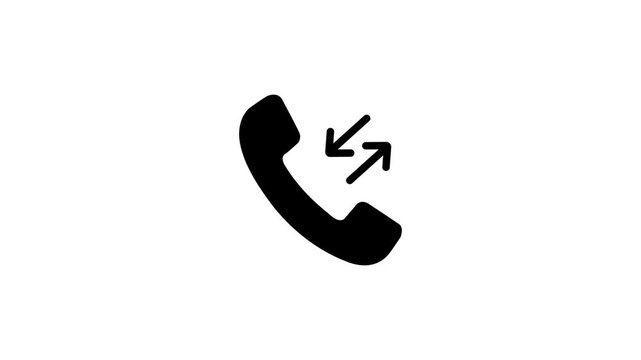 Animated phone call incoming and outgoing arrows for business communication and customer support interface