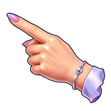 Female finger pointer hand for UI mobile games