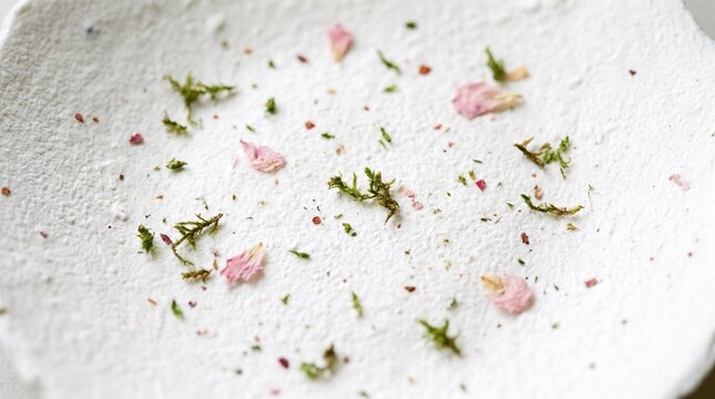 Flat lay of scattered wedding invitation suite with delicate pink roses and greenery