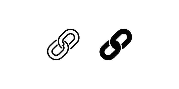 Connected link black icons with outline and solid styles for web interface.