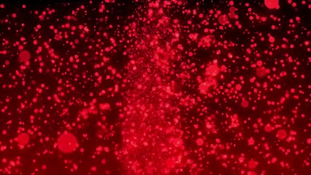 Elegant crimson light sparks rising up on a dark luxury background loop