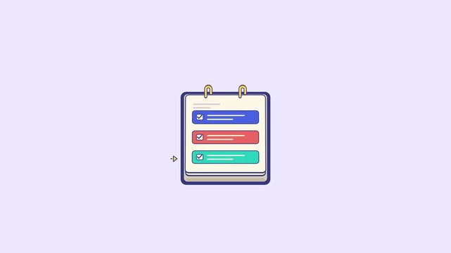 Daily agenda with checkboxes being marked and page turning