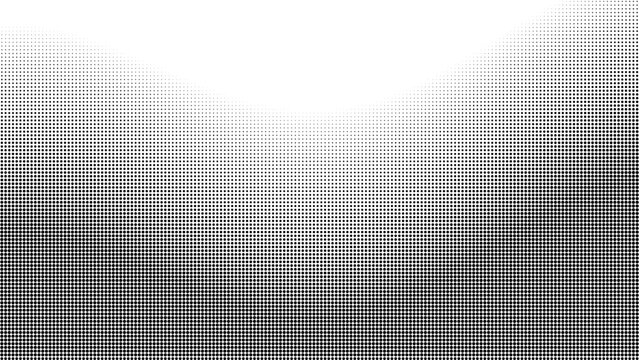 Halftone dots background vector illustration featuring monochrome gradient texture and abstract wave dot matrix screen pattern for graphic printing and halftone dotwork