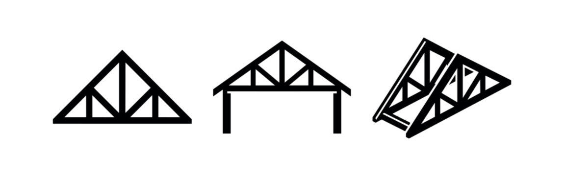 Architectural Roof Truss and Timber Frame Structure Icons