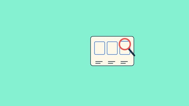 Magnifying glass examining empty data slots