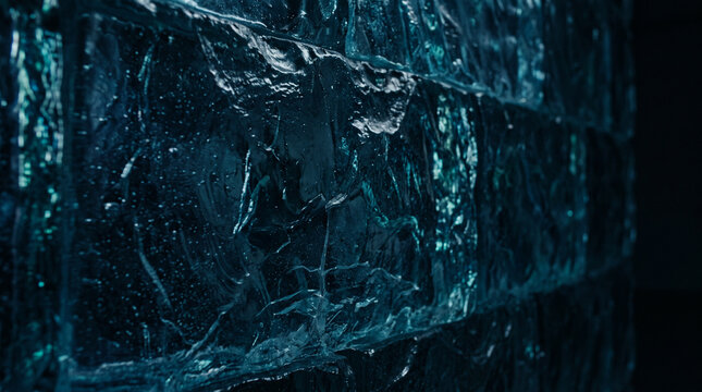 Dark Ice Block Wall Macro Crystal Texture Background