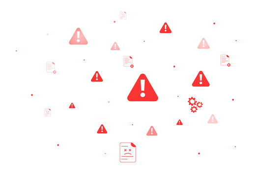 Errors floating on the transparent backdrop, png, overlay, tech, security issue concept