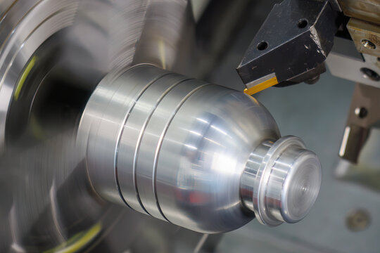 Finishing cutting process of metal mold parts on a CNC lathe machine