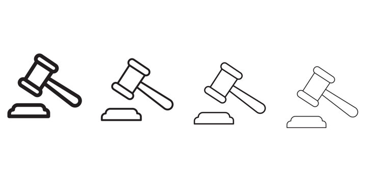 Auction Gavel and Legal Judgment Editable Icon Set