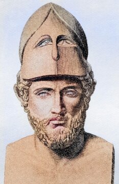 Pericles, ca. 495 to 429 BC Greek statesman, orator and general of Athens. From the book History of the World by Harmsworth, published in 1908, Historical, digitally restored reproduction from a 19th century original, Record date not stated