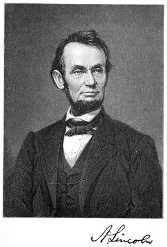 Abraham Lincoln, 12 February 1809, 15 April 1865, served as the 16th President of the United States of America from 1861 to 1865, Historical, digitally restored reproduction from a 19th century original, exact date unknown