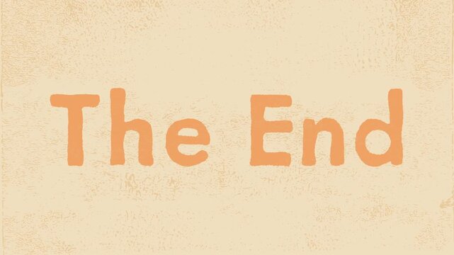 Animated The End Title Screen on Textured Vintage Paper Background
