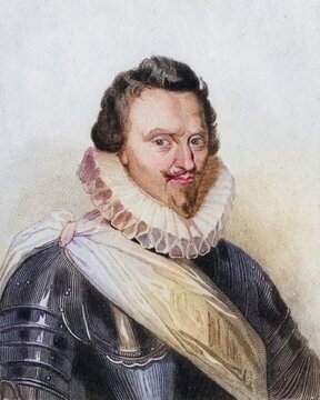 Concino Concini, Marquis d'Ancre (born 23 November 1569 in Florence, died 24 April 1617 in Paris), also known as Marshal d'Ancre, was the most influential man in France during the reign of Maria de' Medici, Historical, digitally restored reproduction from a 19th century original, Record date not stated