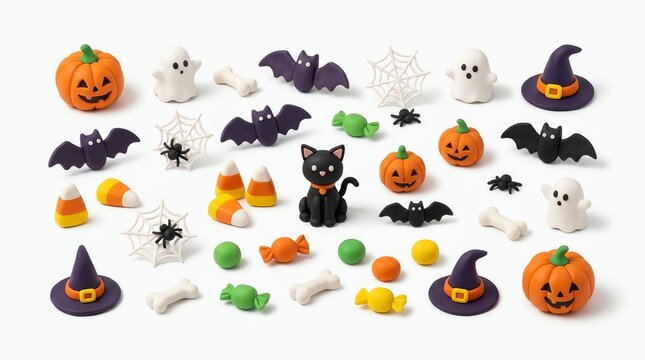 set of halloween pumpkins