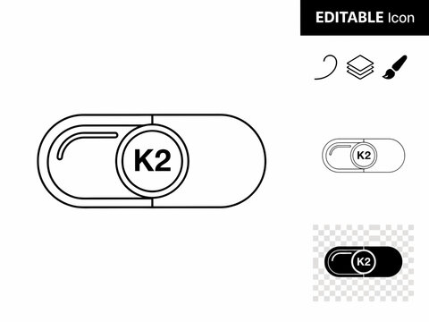 Editable K2 Clip and Button Icon Set for Digital Design Projects