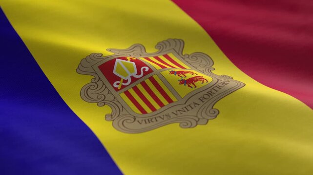 Andorra - waving flag loop