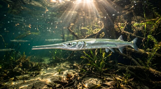 photorealistic imagine of needlefish xenentodon