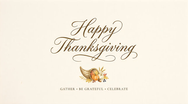 Vintage happy thanksgiving card with autumn leaves and floral design