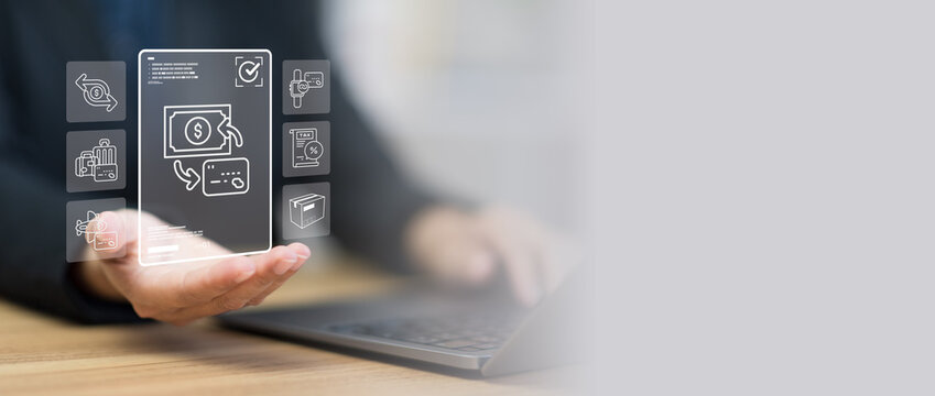 Digital financial transaction for tax rebate, travel expense claim, and payment chargeback reimbursement on virtual document interface.