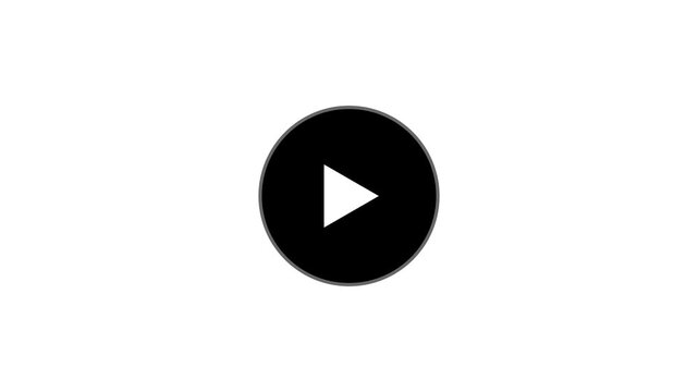 play button icon animation isolated on black background