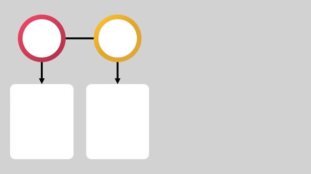 Animated 4 Steps Process Infographic Diagram with Circular Nodes and Vertical Cards