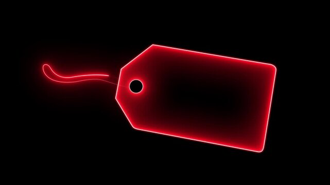 Isolated Blank Beige Price Tag. neon line price tag frame animation on a transparent background. motion graphic of a price tag concept. 4k video