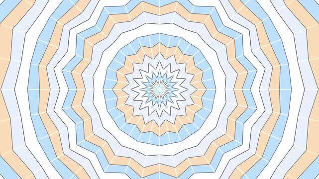 Geometric Mandala Pattern Rippling with Pastel Colors Gentle Motion for Backgrounds and Branding