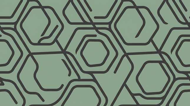 Abstract green geometric hexagon pattern background