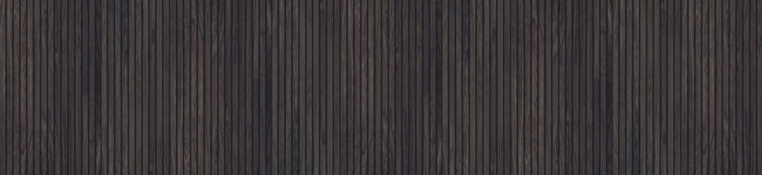 Dark wooden slat panel texture arranged in continuous vertical l