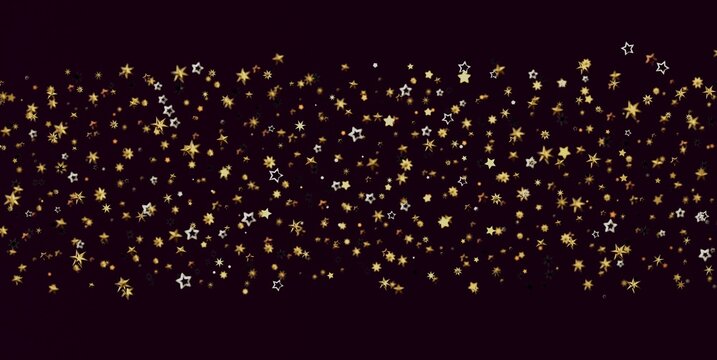 Scattered golden and silver star shapes create a magical, celebratory background.