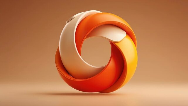 Synthetic Content Loop Seamless Loop, Continuous Content Cycle with Interwoven Ribbons for Corporate AI Marketing Background.