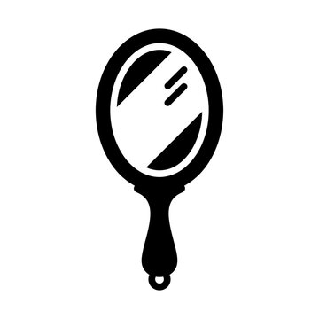 hand mirror glyph icon