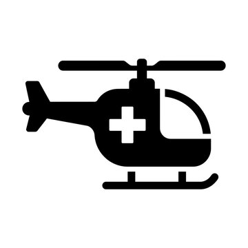 medical helicopter glyph icon
