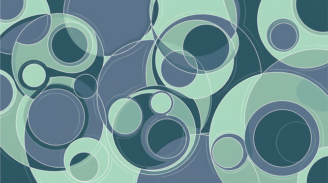 Abstract pixel art pattern with blue and green circles