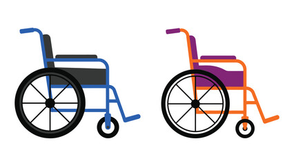 Wheelchair, Two Colorful Vector Illustrations © Liton