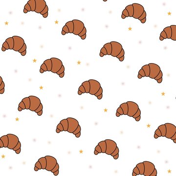 Croissant seamless pattern