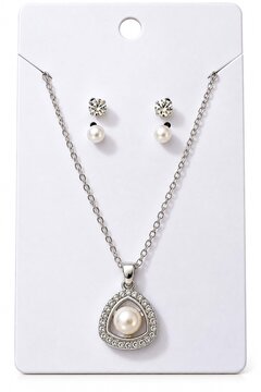 Elegant pearl necklace and earrings set for womens everyday