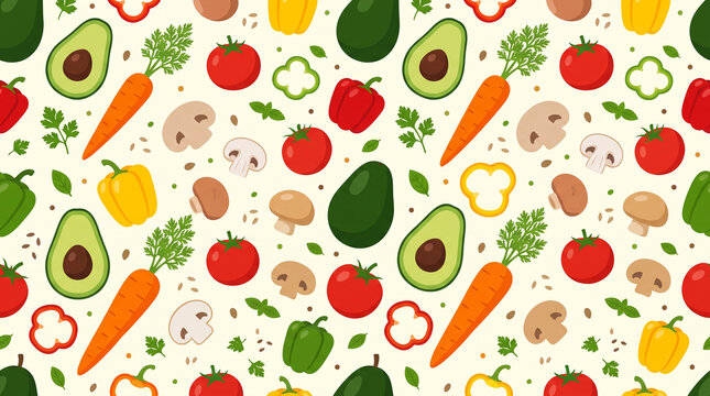 seamless pattern with vegetables