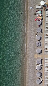 Konyaalti Beach Parasol Patterns in Antalya Vertical Video