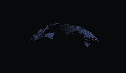 Globe world map vector on black background © vector designer