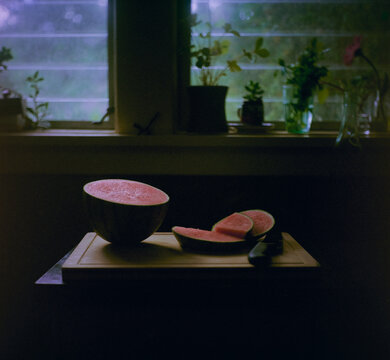 Cut up watermelon