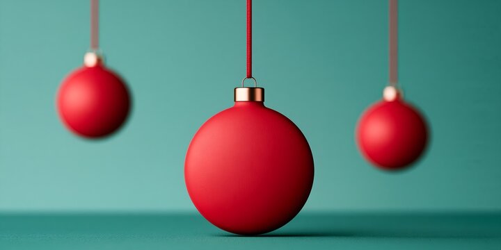 Central ornament is sharp, flanking ones are softly focused
