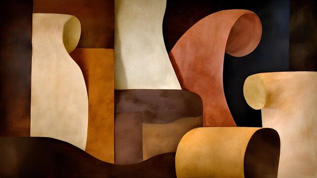 arrangement of warped rings, flowing surfaces, and fragmented arcs, overlapping depth planes, polished textures, conceptual modern artwork