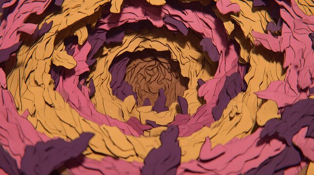 arrangement of warped rings, flowing surfaces, and fragmented arcs, overlapping depth planes, polished textures, conceptual modern artwork