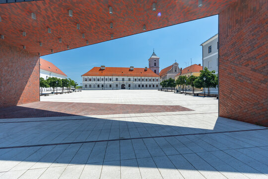 Trg Vatroslava Lisinskog square architecture in Osijek