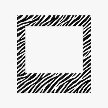 Zebra print photo frame with a bold black and white pattern.