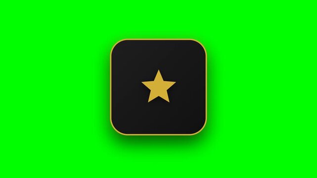 Six star rating icons on green screen background