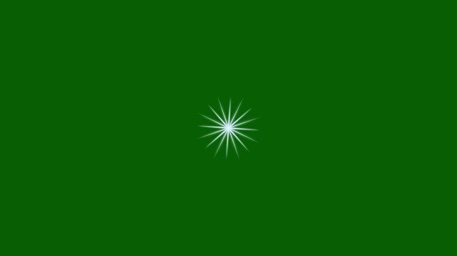 Star twinkling, white star blinking animation, 4k star sparkle vector doodles, glowing starlight glitter sparkle path white twinkling stars line on green screen background 4k animation.