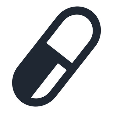 Simple pill capsule icon in dark shade